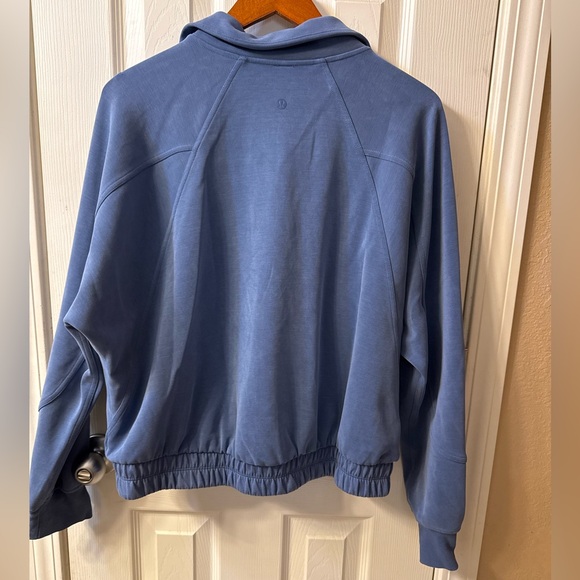 Lululemon Brushed Softstreme Funnel-Neck Zip Up in Pitch Blue - Picture 4 of 6